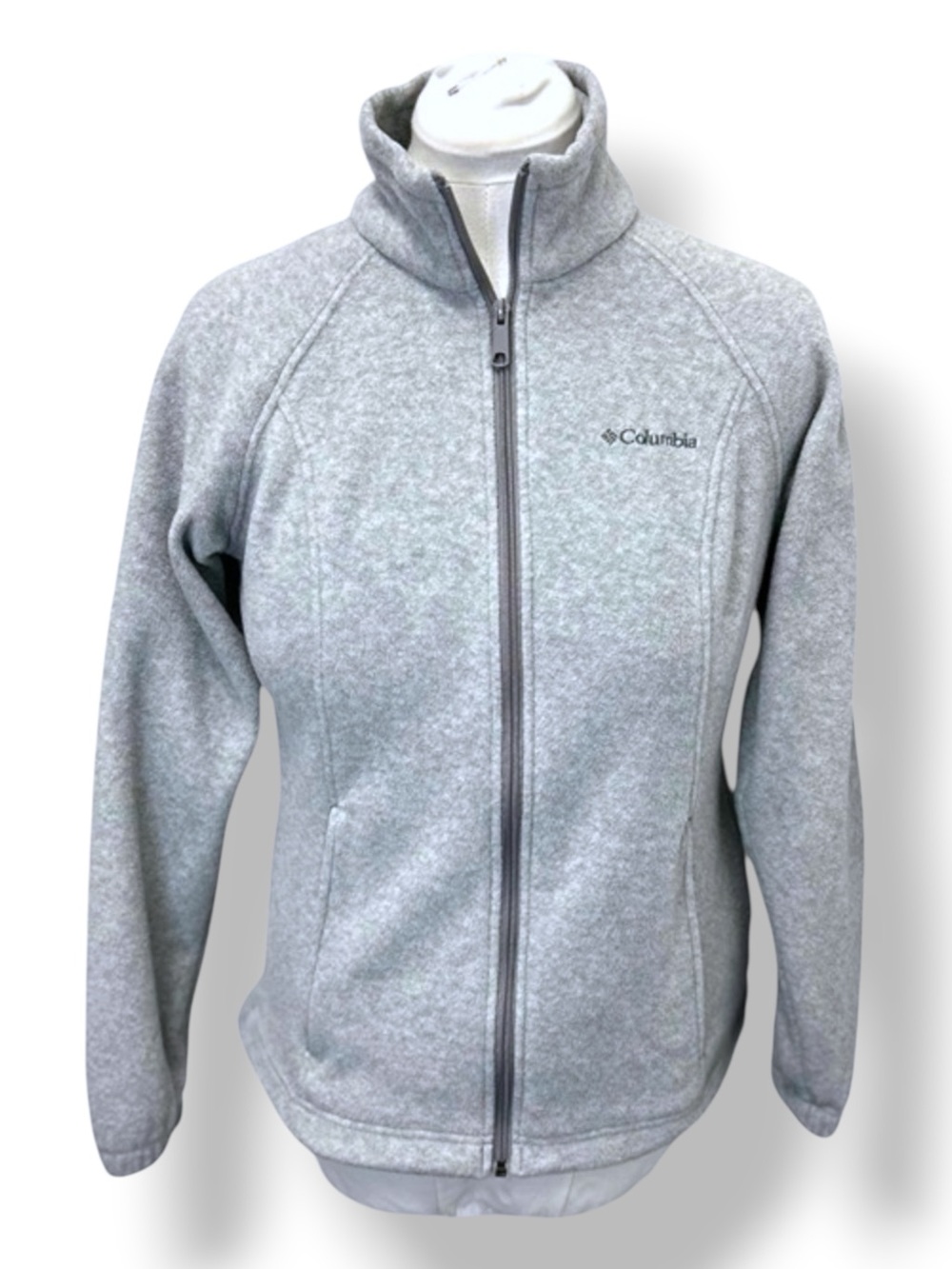 Columbia Women’s Full-Zip Fleece Jacket Soft Warm Casual Cozy Outdoor Gray S